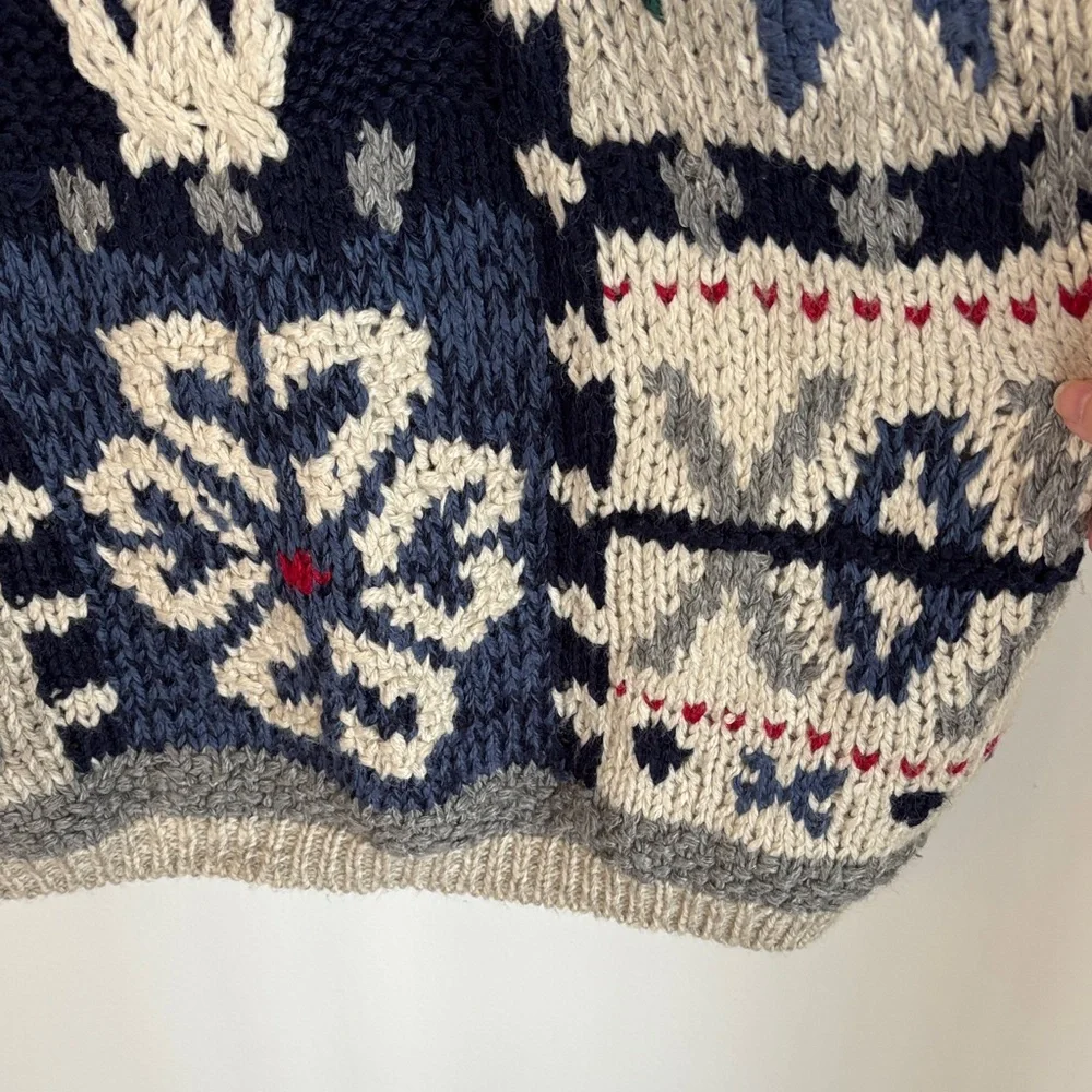 Vintage cabin creek granny square 3D Cable Knit Crewneck Sweater Womens 1X NWT